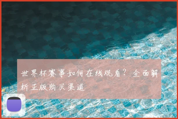 世界杯赛事如何在线观看？全面解析正版购买渠道