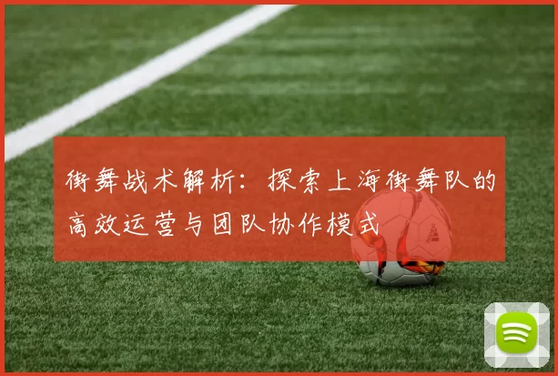 街舞战术解析：探索上海街舞队的高效运营与团队协作模式